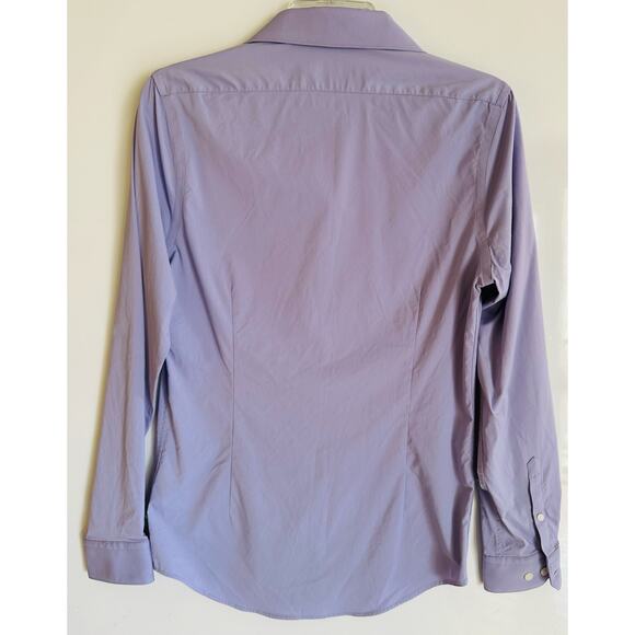 Men's Express Small Extra Slim Dress Shirt Light Purple Longsleeve Button Down - Picture 5 of 5